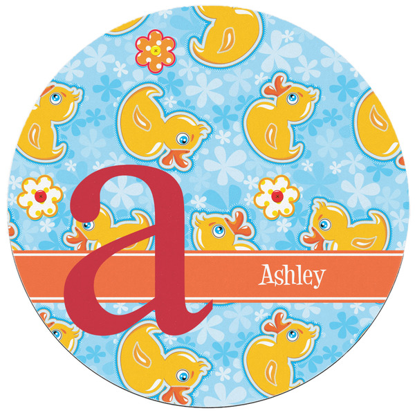 Rubber Duckies & Flowers Round Mousepad - APPROVAL