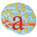 Rubber Duckies & Flowers Round Paper Coasters w/ Name and Initial