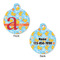 Rubber Duckies & Flowers Round Pet Tag - Front & Back