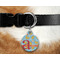 Rubber Duckies & Flowers Round Pet Tag on Collar & Dog