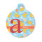 Rubber Duckies & Flowers Round Pet Tag