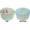Rubber Duckies & Flowers Round Pouf Ottoman (Top and Bottom)