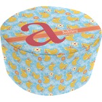Rubber Duckies & Flowers Round Pouf Ottoman (Personalized)