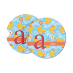 Rubber Duckies & Flowers Sandstone Car Coasters (Personalized)