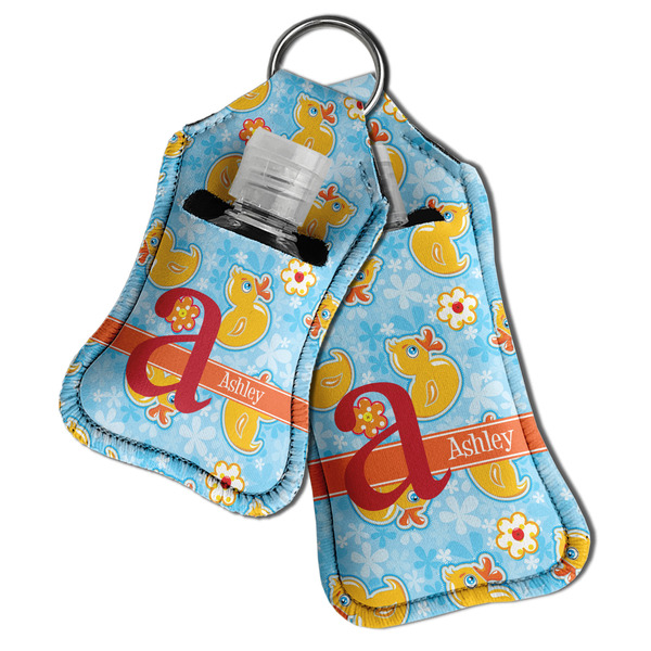 Rubber Duckies & Flowers Sanitizer Holder Keychain - Both in Case (PARENT)