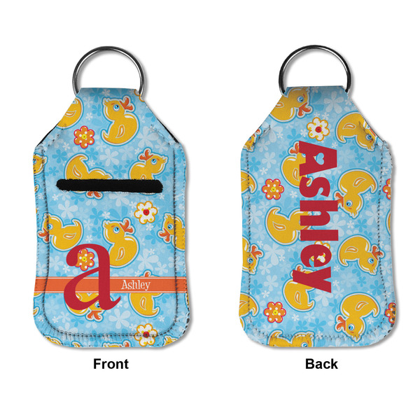 Rubber Duckies & Flowers Sanitizer Holder Keychain - Small APPROVAL (Flat)