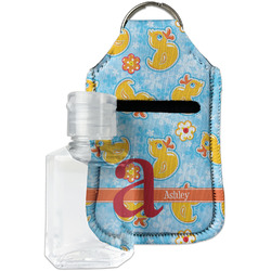 Rubber Duckies & Flowers Hand Sanitizer & Keychain Holder - Small (Personalized)