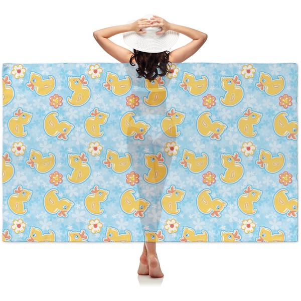 Custom Rubber Duckies & Flowers Sheer Sarong