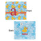 Rubber Duckies & Flowers Security Blanket - Front & Back View