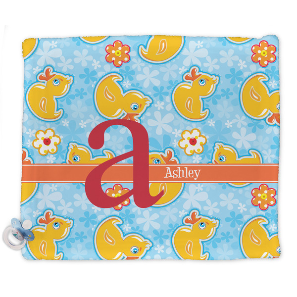 Custom Rubber Duckies & Flowers Security Blanket - Single Sided (Personalized)