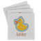 Rubber Duckies & Flowers Set of 4 Sandstone Coasters - Front View