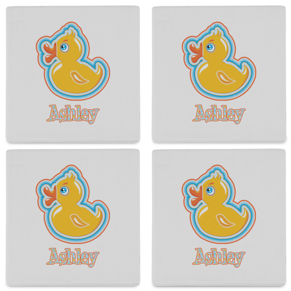 Rubber Duckies & Flowers Set of 4 Sandstone Coasters - See All 4 View