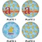Rubber Duckies & Flowers Set of Lunch / Dinner Plates (Approval)