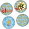 Rubber Duckies & Flowers Set of Lunch / Dinner Plates