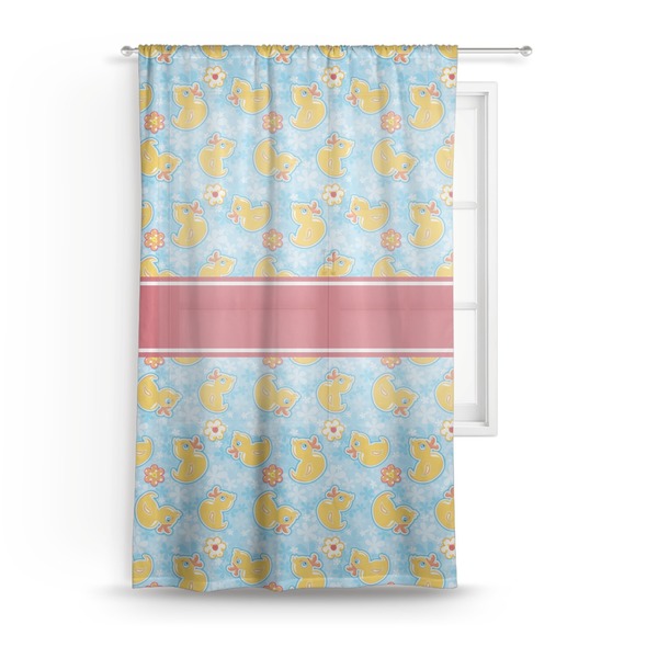 Custom Rubber Duckies & Flowers Sheer Curtain - 50"x84"