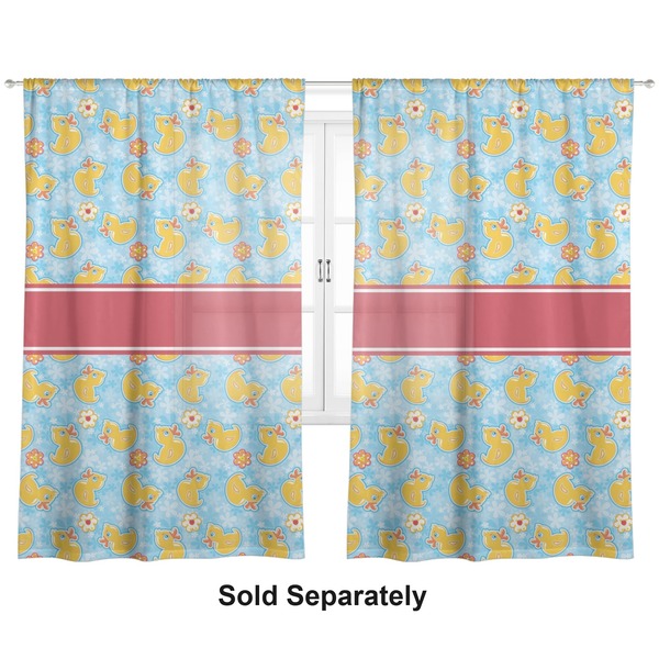 Rubber Duckies & Flowers Sheer Curtains