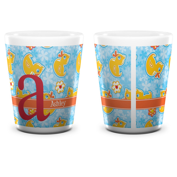 Rubber Duckies & Flowers Shot Glass - White - APPROVAL