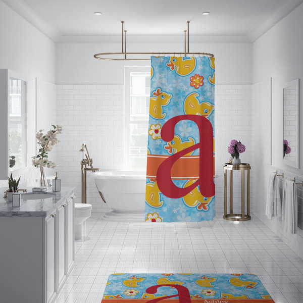 Rubber Duckies & Flowers Shower Curtain - 70"x83"