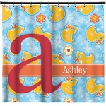 Rubber Duckies & Flowers Shower Curtain (Personalized)