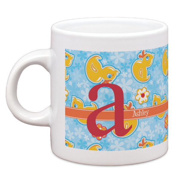 Custom Rubber Duckies & Flowers Espresso Cup (Personalized)