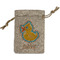Rubber Duckies & Flowers Small Burlap Gift Bag - Front