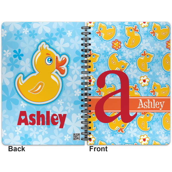 Rubber Duckies & Flowers Spiral Journal 7 x 10 - Apvl