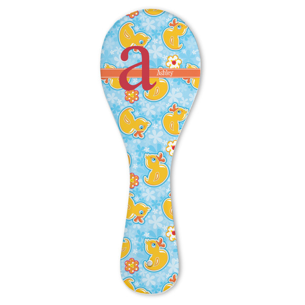 Custom Rubber Duckies & Flowers Ceramic Spoon Rest (Personalized)