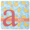 Rubber Duckies & Flowers Square Coaster Rubber Back - Single