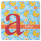 Rubber Duckies & Flowers Square Rubber Backed Coaster (Personalized)