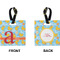 Rubber Duckies & Flowers Square Luggage Tag (Front + Back)