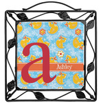 Rubber Duckies & Flowers Square Trivet (Personalized)