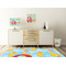 Rubber Duckies & Flowers Square Wall Decal Wooden Desk