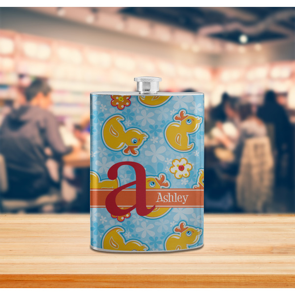 Rubber Duckies & Flowers Stainless Steel Flask - LIFESTYLE 2