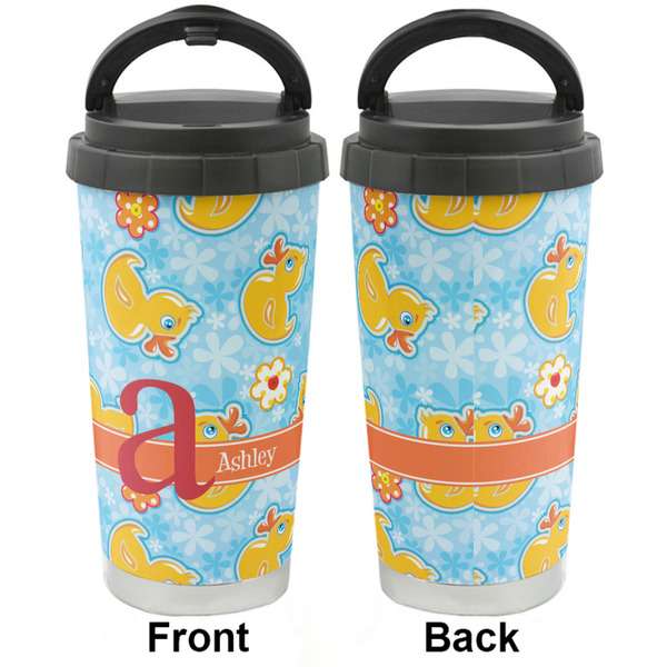 Rubber Duckies & Flowers Stainless Steel Travel Cup - Apvl