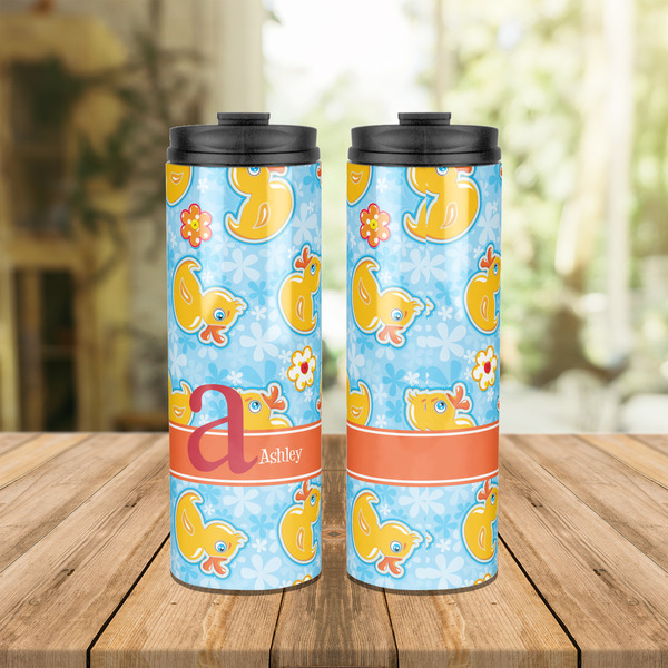 Rubber Duckies & Flowers Stainless Steel Tumbler - Lifestyle