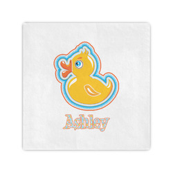 Rubber Duckies & Flowers Cocktail Napkins (Personalized)