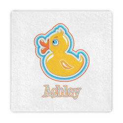 Rubber Duckies & Flowers Decorative Paper Napkins (Personalized)
