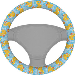 Rubber Duckies & Flowers Steering Wheel Cover