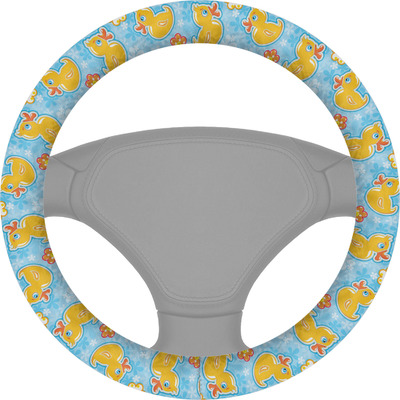 Rubber Duckies & Flowers Steering Wheel Cover (Personalized)