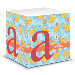Rubber Duckies & Flowers Sticky Note Cube (Personalized)