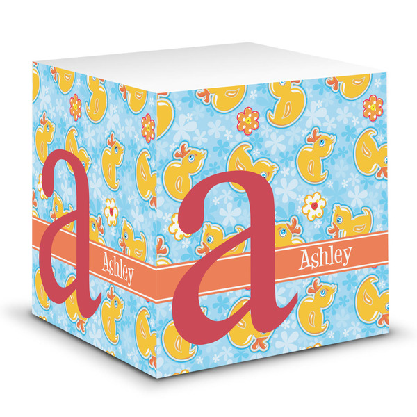 Custom Rubber Duckies & Flowers Sticky Note Cube (Personalized)