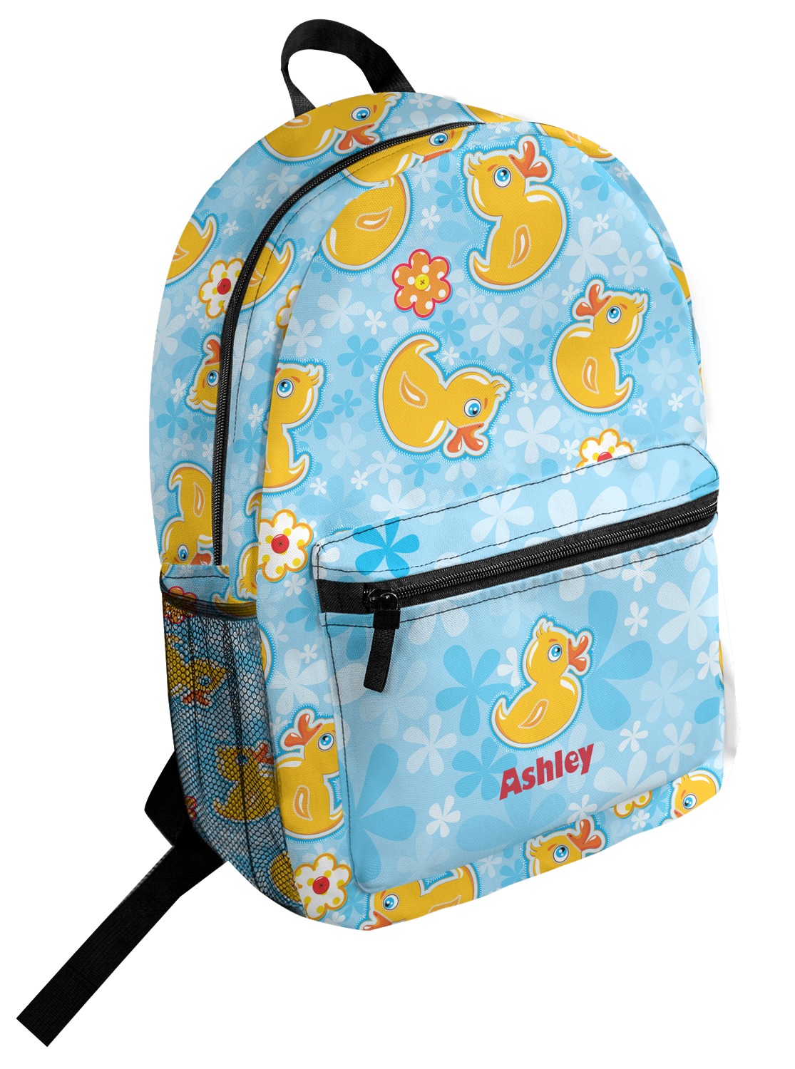 Custom Rubber Duckies & Flowers Student Backpack (Personalized
