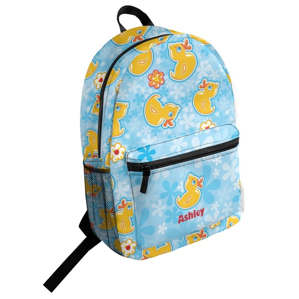 Custom Rubber Duckies & Flowers Student Backpack (Personalized)
