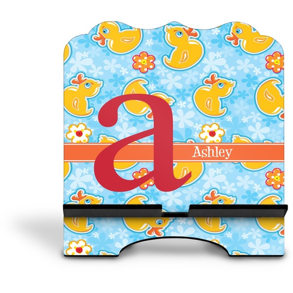 Rubber Duckies & Flowers Stylized Tablet Stand - Front without iPad