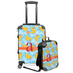 Rubber Duckies & Flowers Kids 2-Piece Luggage Set - Suitcase & Backpack (Personalized)