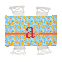 Rubber Duckies & Flowers Tablecloth - 58"x102" (Personalized)