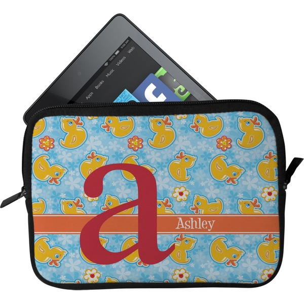 Custom Rubber Duckies & Flowers Tablet Case / Sleeve - Small (Personalized)