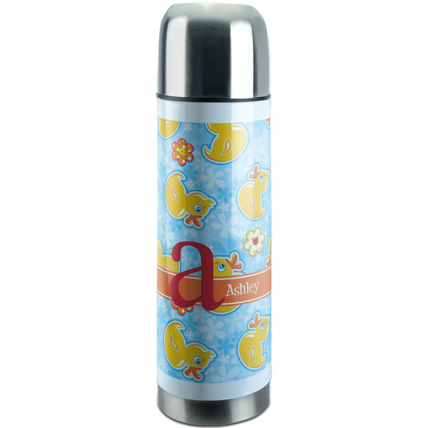 Custom Rubber Duckies & Flowers Stainless Steel Thermos (Personalized)