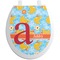 Rubber Duckies & Flowers Toilet Seat Decal - Round (Personalized)