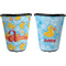 Rubber Duckies & Flowers Trash Can Black - Front and Back - Apvl